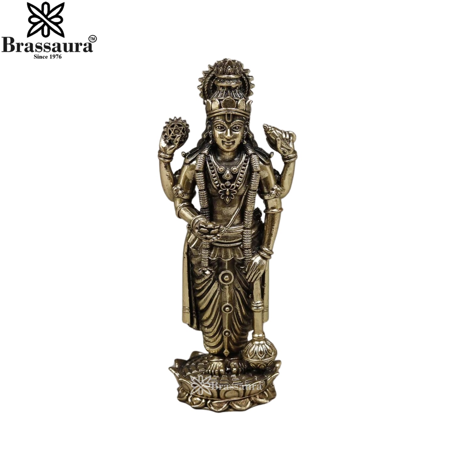 Brass Super fine Vishnu Statue Weight .232 Kg And Height 6 Inch