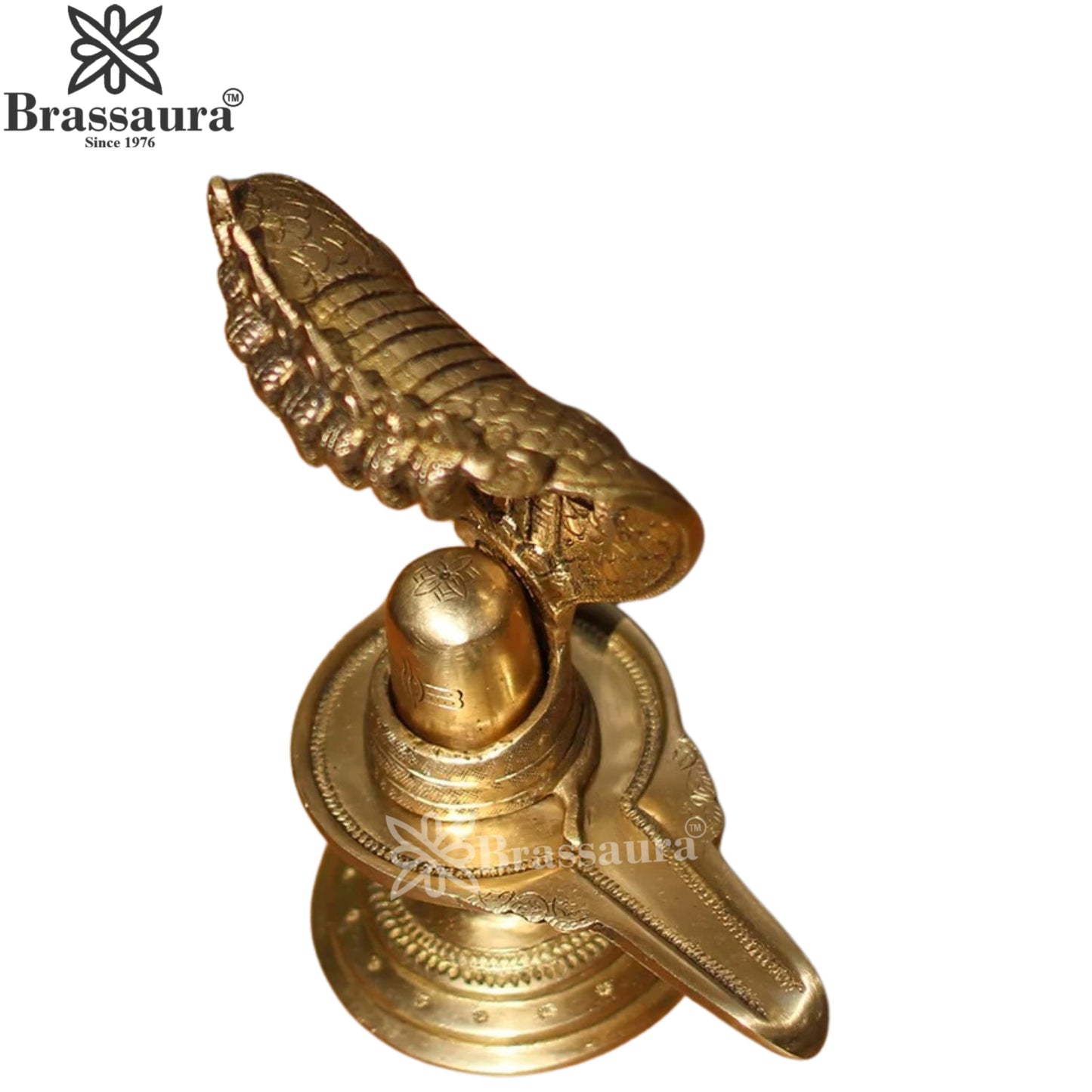 Brass Shivling With Naagraaj Statue Weight 2 Kg And Height 8.5 Inch