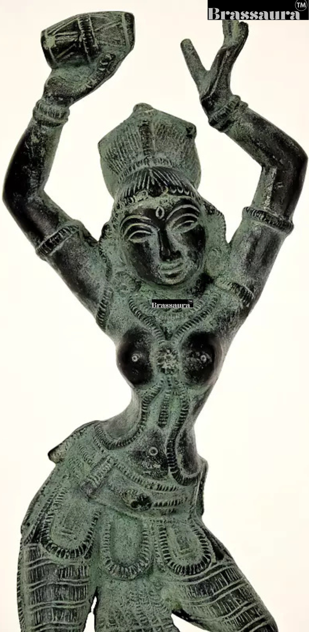 Brassaura™ Dancing Apsara Brass Statue – Height 11.61 inches | Weight 2.55 kgs
