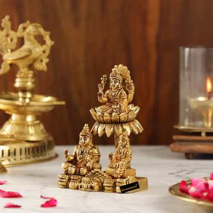 Brassaura™ Brass Kuber Kunji Idol for Home & Decor | Kuber Statue for Good Luck – Diwali, Housewarming, Wedding, Navratri Gift | Weight 0.81 kg | Height 5.5 inch