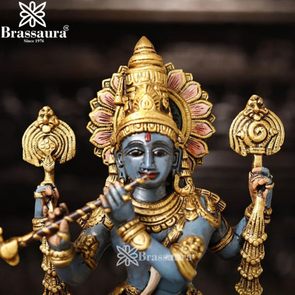 Brass Krishna Murti Weight 9.91 Kg And Height 19 Inch