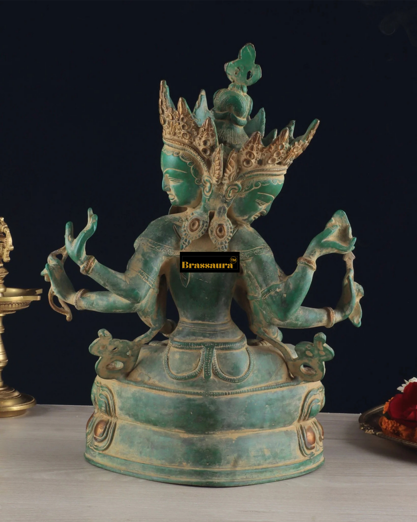 Brassaura™ Pure Brass Tara Idol – Height 13.5 Inches, Weight 5.8 Kgs