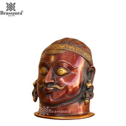 Brass Shiva Mukhlingam Statue Weight 2.1 Kg And Height 5.5 Inch
