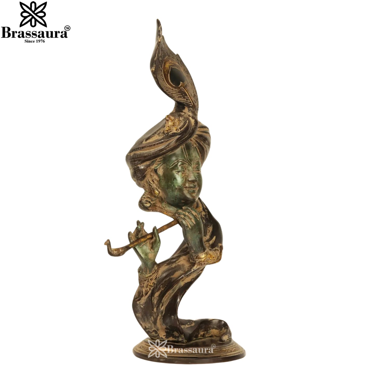 Brass Krishna Murti Weight 7.9 Kg And Height 20 Inch