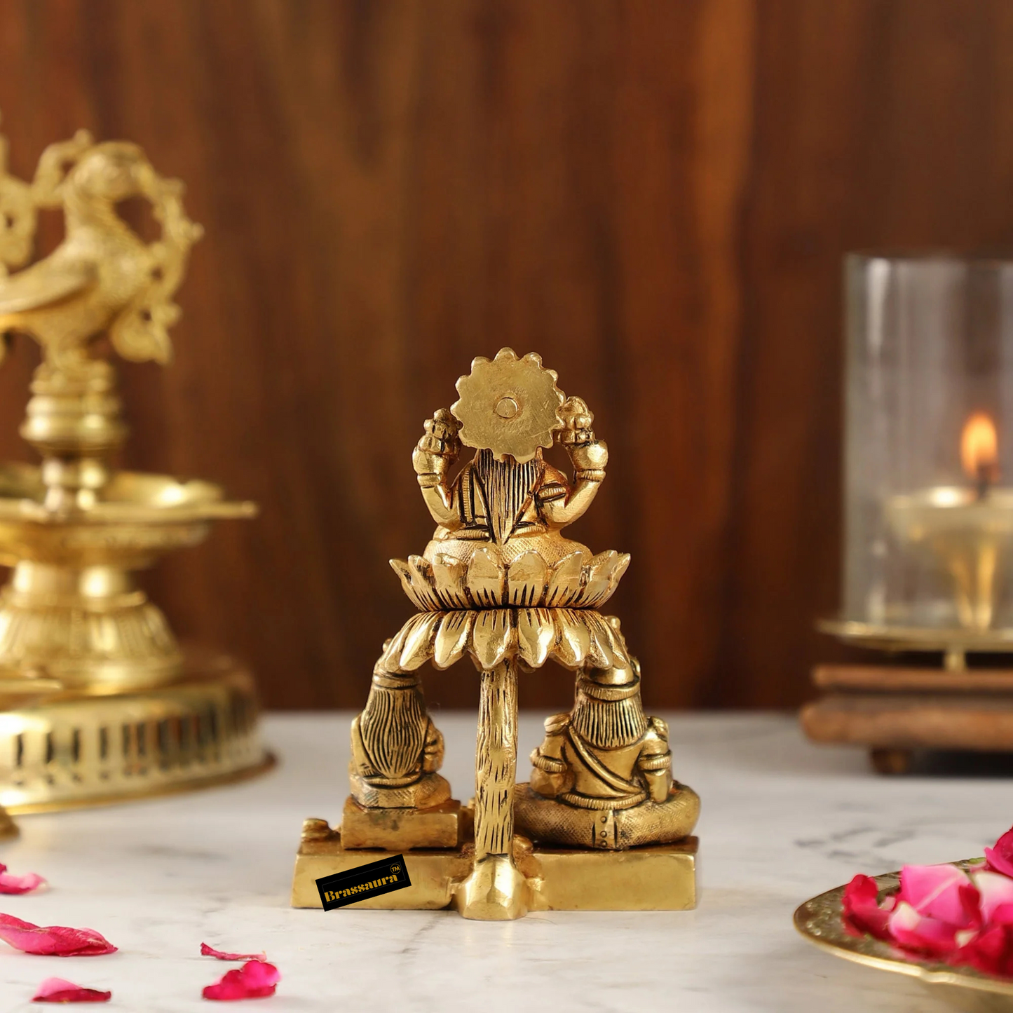 Brassaura™ Brass Kuber Kunji Idol for Home & Decor | Kuber Statue for Good Luck – Diwali, Housewarming, Wedding, Navratri Gift | Weight 0.81 kg | Height 5.5 inch