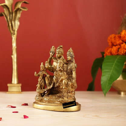 Brass Shiv parivar Idol for Home and Decor Weight 1.3 Kg Height 6 inch