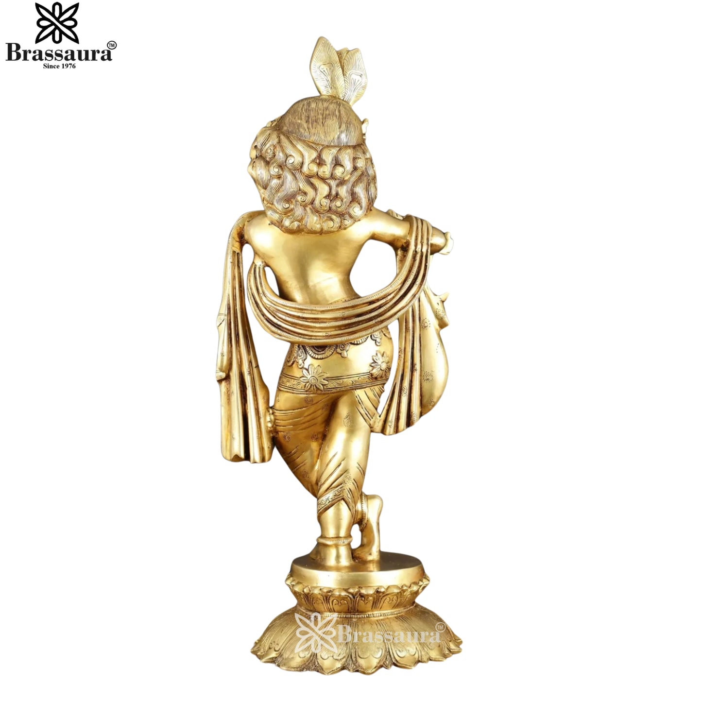 Brass Royal Gold Krishna Murti Weight 20 Kg And Height 27 Inch