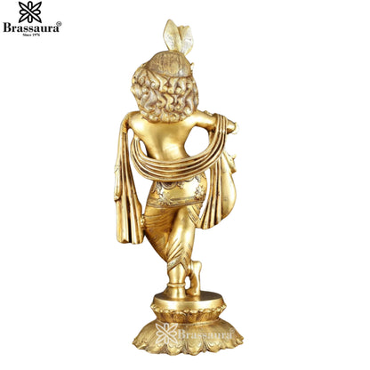 Brass Royal Gold Krishna Murti Weight 20 Kg And Height 27 Inch
