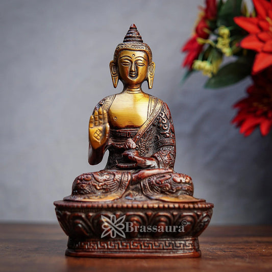 Brass Blessing Buddha Weight 1 kg & Height 7 Inch