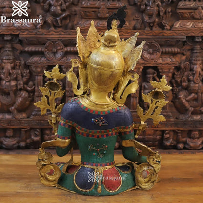 Brass Gem Stone Work Tara Statue Weight 24.26 Kg And Height 27 Inch