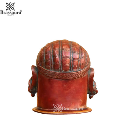 Brass Shiva Mukhlingam Statue Weight 2.1 Kg And Height 5.5 Inch