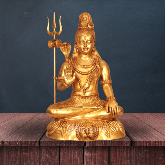 Brass Lord Shiva Statue Weight 40 Kg And Height 34 Inch