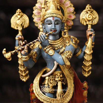 Brass Krishna Murti Weight 9.91 Kg And Height 19 Inch