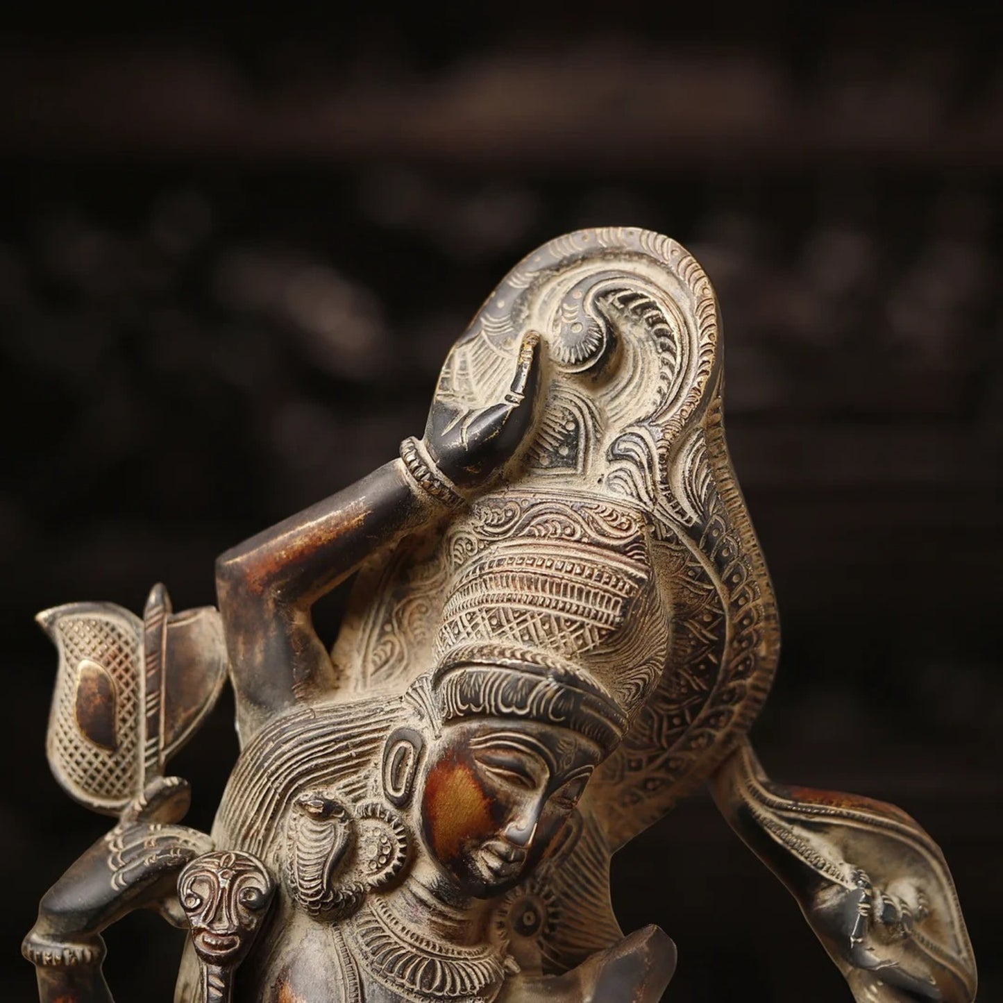 Brass Aardhnareshwar Statue Weight 7.46 Kg And Height 16.5 Inch