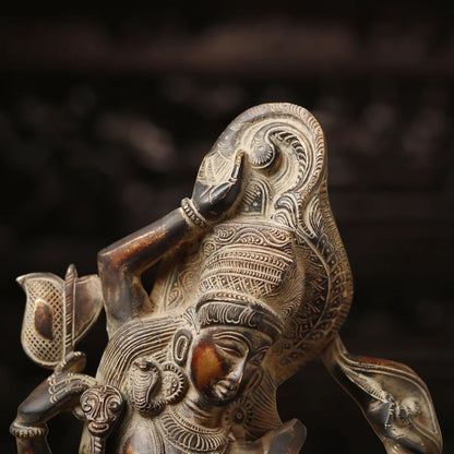 Brass Aardhnareshwar Statue Weight 7.46 Kg And Height 16.5 Inch