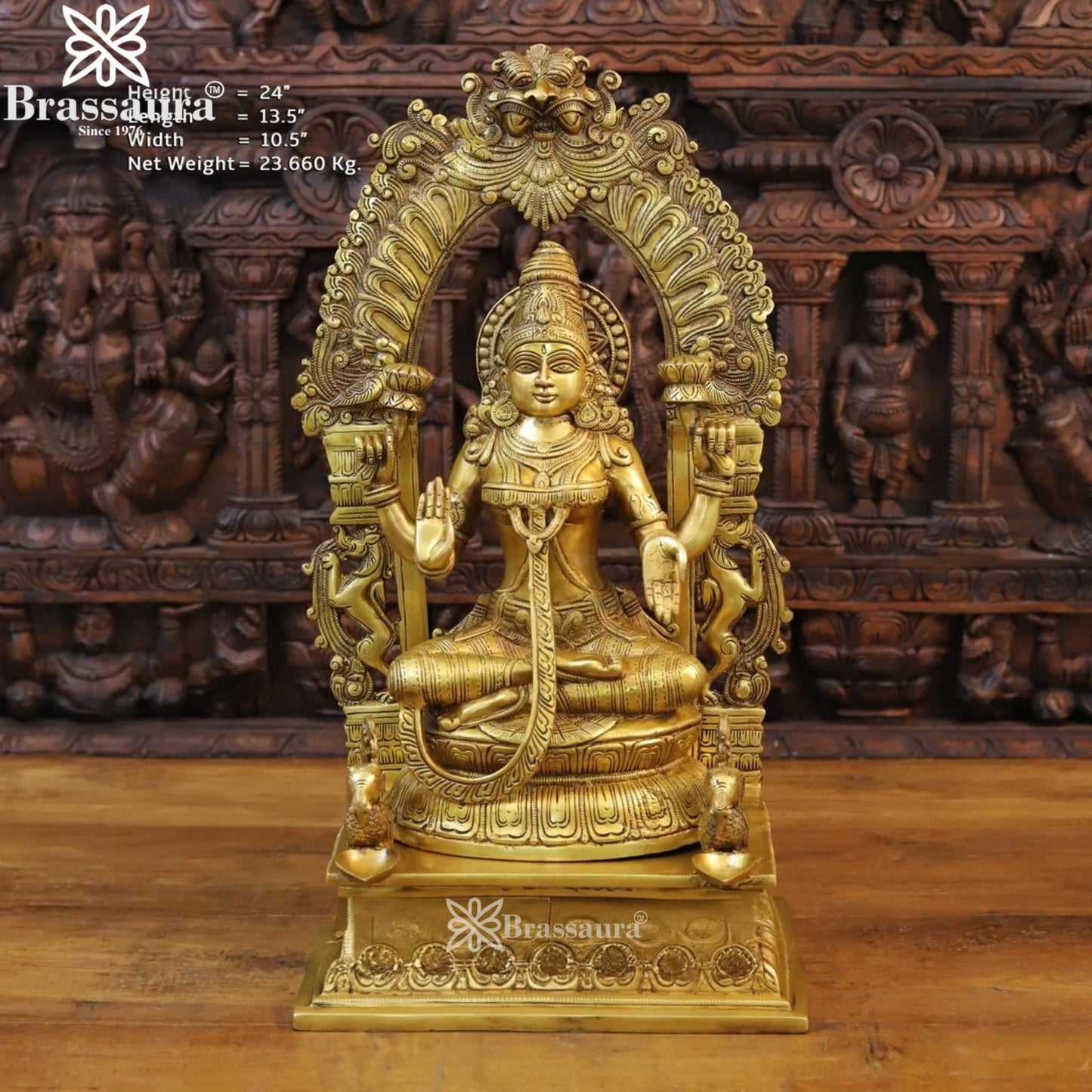 Brass Lakshmi Murti Weight 23.66 Kg And Height 24 Inch