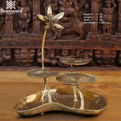 Brass Flower Urli Statue Weight 5.12 Kg And Height 16 Inch