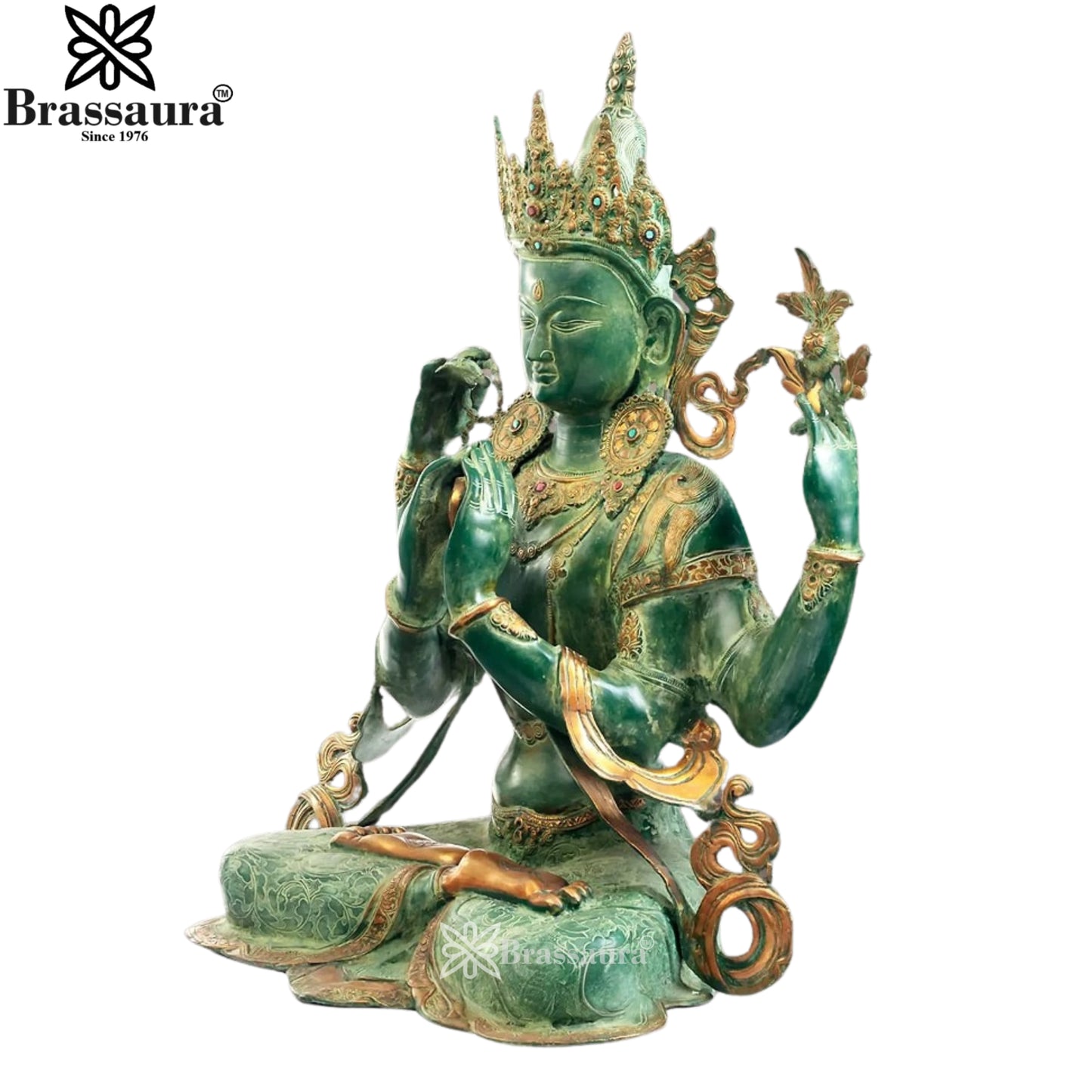 Brass Vintage Tara Statue Weight 34.6 Kg And Height 31 Inch