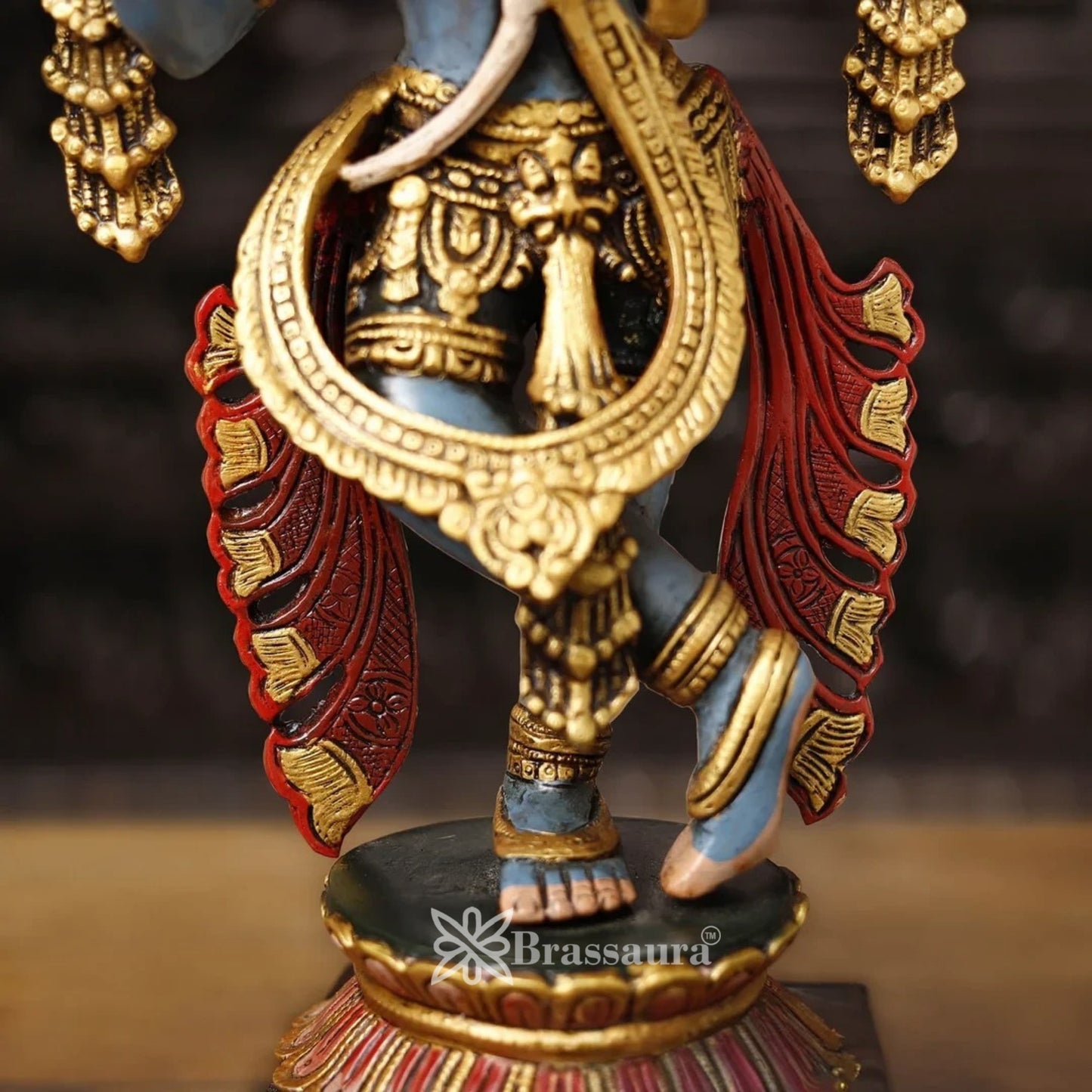 Brass Krishna Murti Weight 9.91 Kg And Height 19 Inch