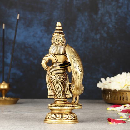Brassaura™ Pure Brass Balmurugan Idol – 6 Inches Height, 780 Grams – Handcrafted Spiritual Statue