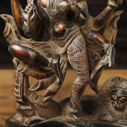 Brass Aardhnareshwar Statue Weight 7.46 Kg And Height 16.5 Inch