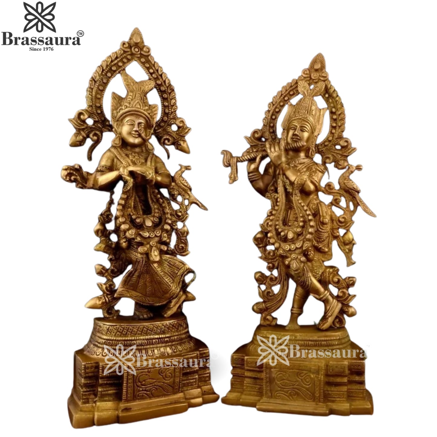 Brass Radha Krishna Murti Weight 7.2 Kg And Height 14 Inch