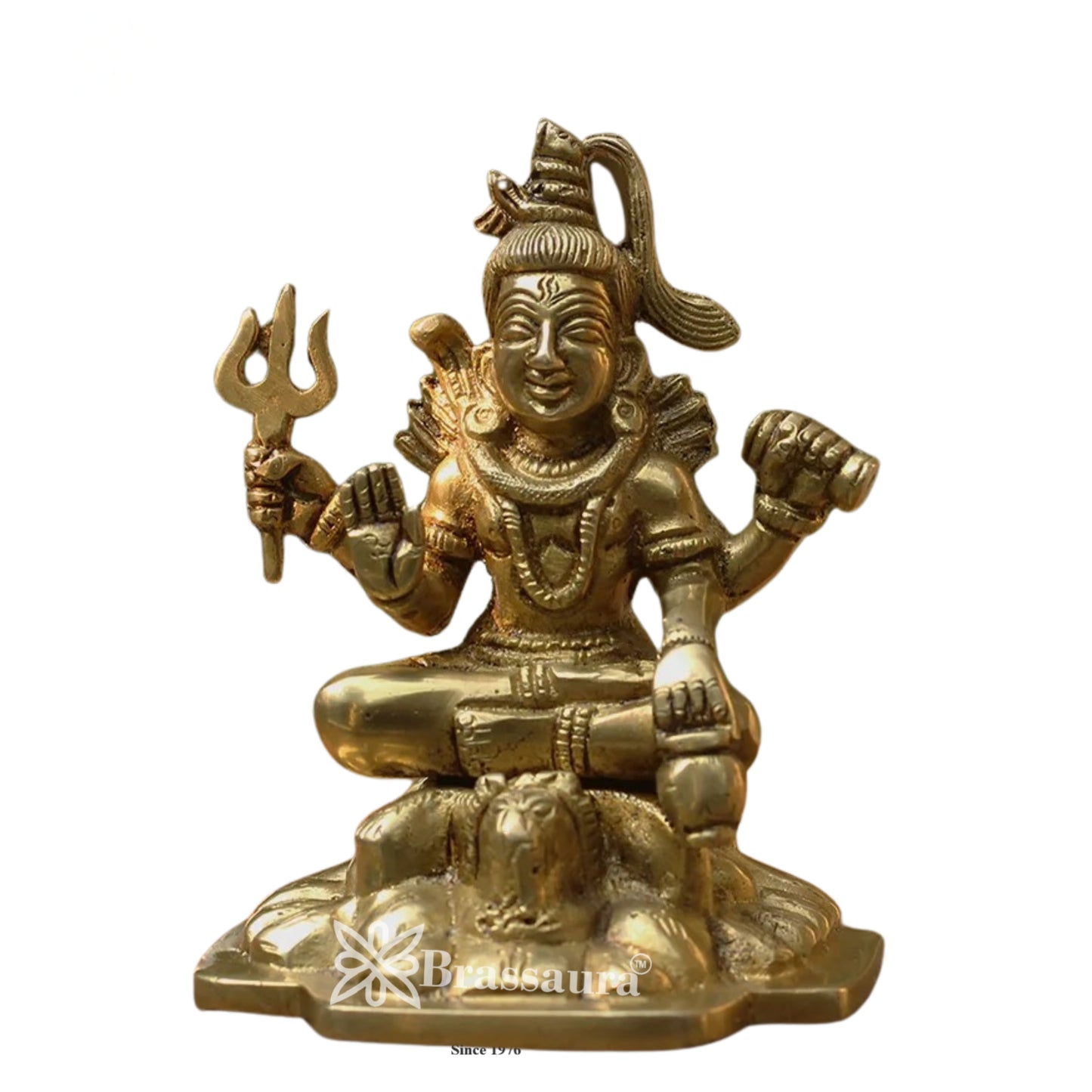 Brassaura™ Brass Shiva Statue – Height 5.25 Inches & Weight 1 Kgs | Temple & Home Mandir Idol