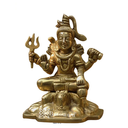 Brassaura™ Brass Shiva Statue – Height 5.25 Inches & Weight 1 Kgs | Temple & Home Mandir Idol