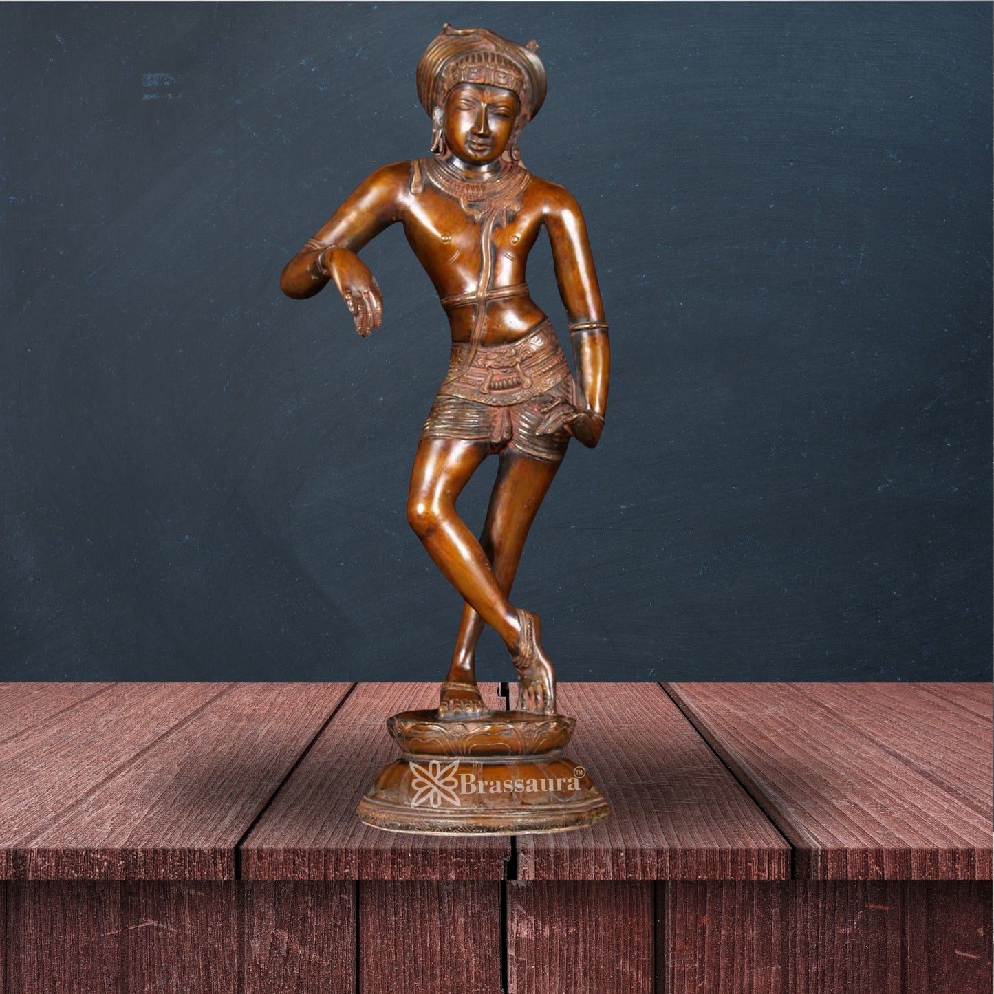 Brass Lord Katyavalambita Shiva Statue Weight 2.46 Kg And Height 11 Inch