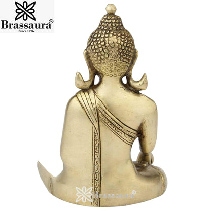 Brass Classic Royal Golden Buddha Weight 1.4 Kg & Height 7 Inch