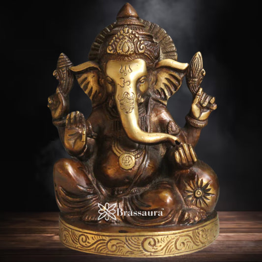 Brass Ganesha Statue Weight 2 Kg & Height 7 Inch