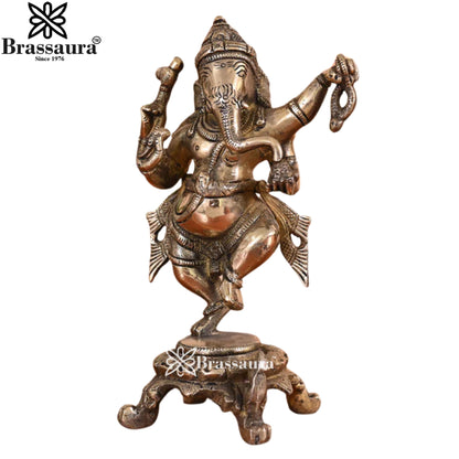 Brass Ganesha Statue Weight 1.61 Kg & Height 8 Inch