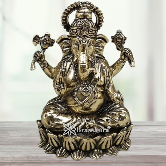 Brass Super fine Ganesha Statue Weight .046 Kg And Height 2 Inch