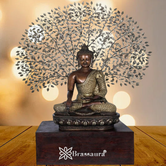 Brass Tree Buddha Weight 48 kg & Height 42 Inch