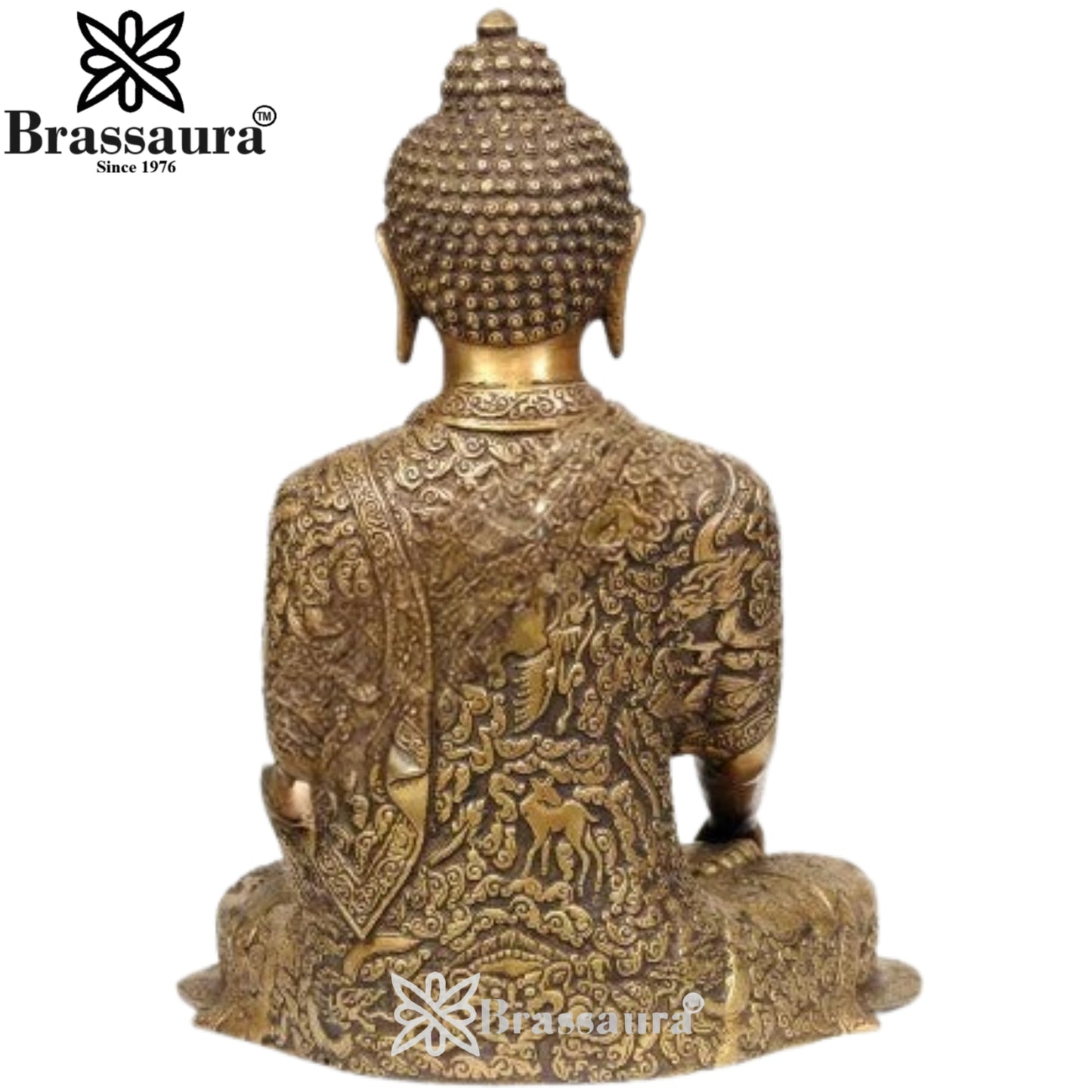 Brass Bhumisprasa Buddha Weight 8 kg & Height 13 Inch