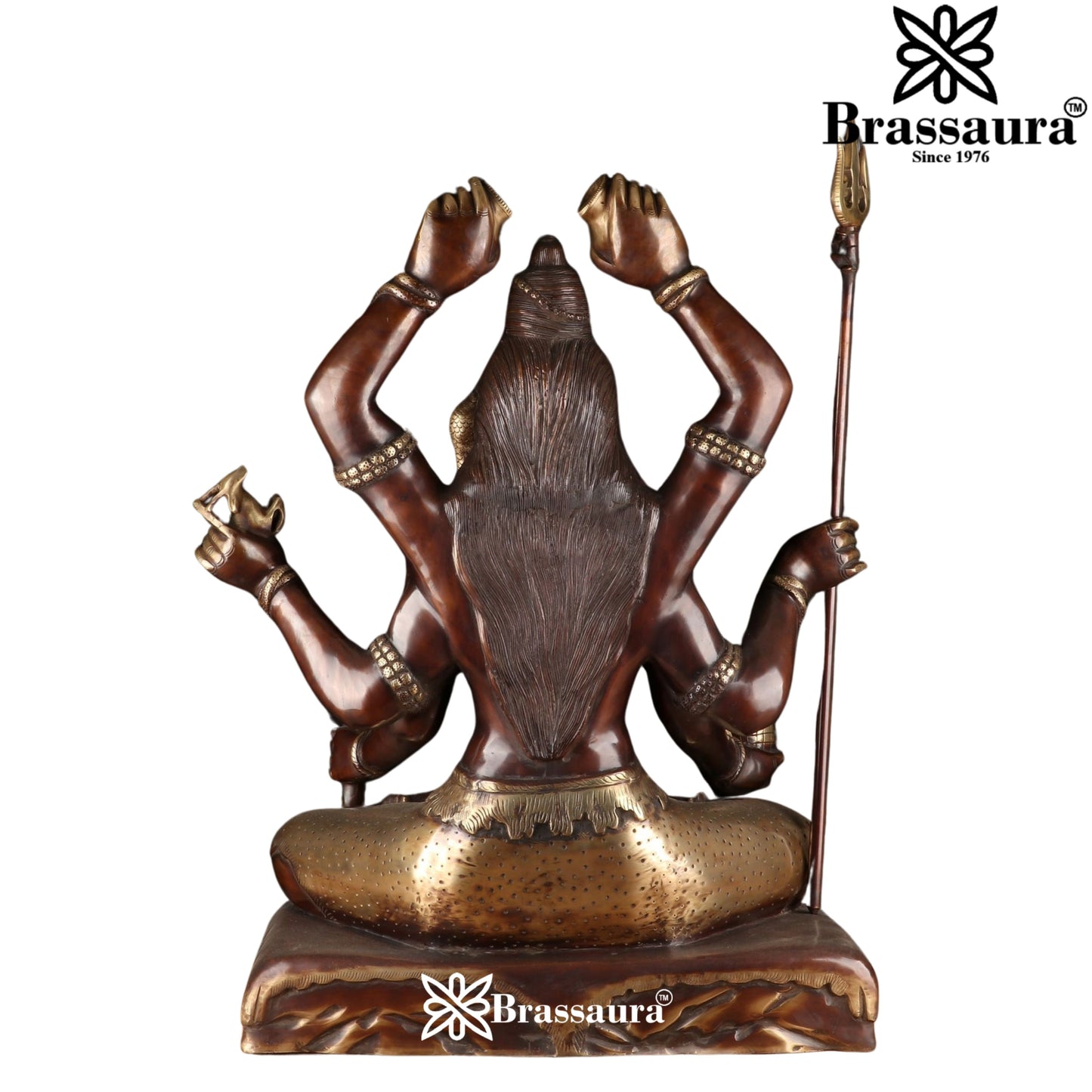 Brassaura™ Traditional Brass Lord Shiva Murti – Height 30 & Weight 48 Kgs | Sacred Home Accent