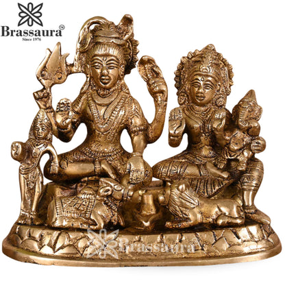 Brass Lord Shiv Family Statue Weight 2.15 Kg And Height 5.5 Inch