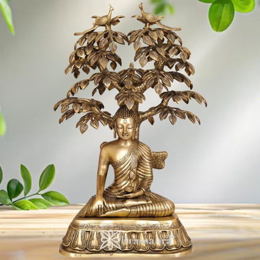 Brass Bhumisprasa Buddha Tree Weight 37 Kg & Height 31 Inch