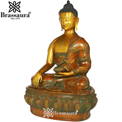 Brass Bhumisprasa Buddha Weight 43 kg & Height 32 Inch