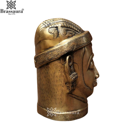 Brass Shiva Mukhlingam Statue Weight 9.2 Kg And Height 11 Inch