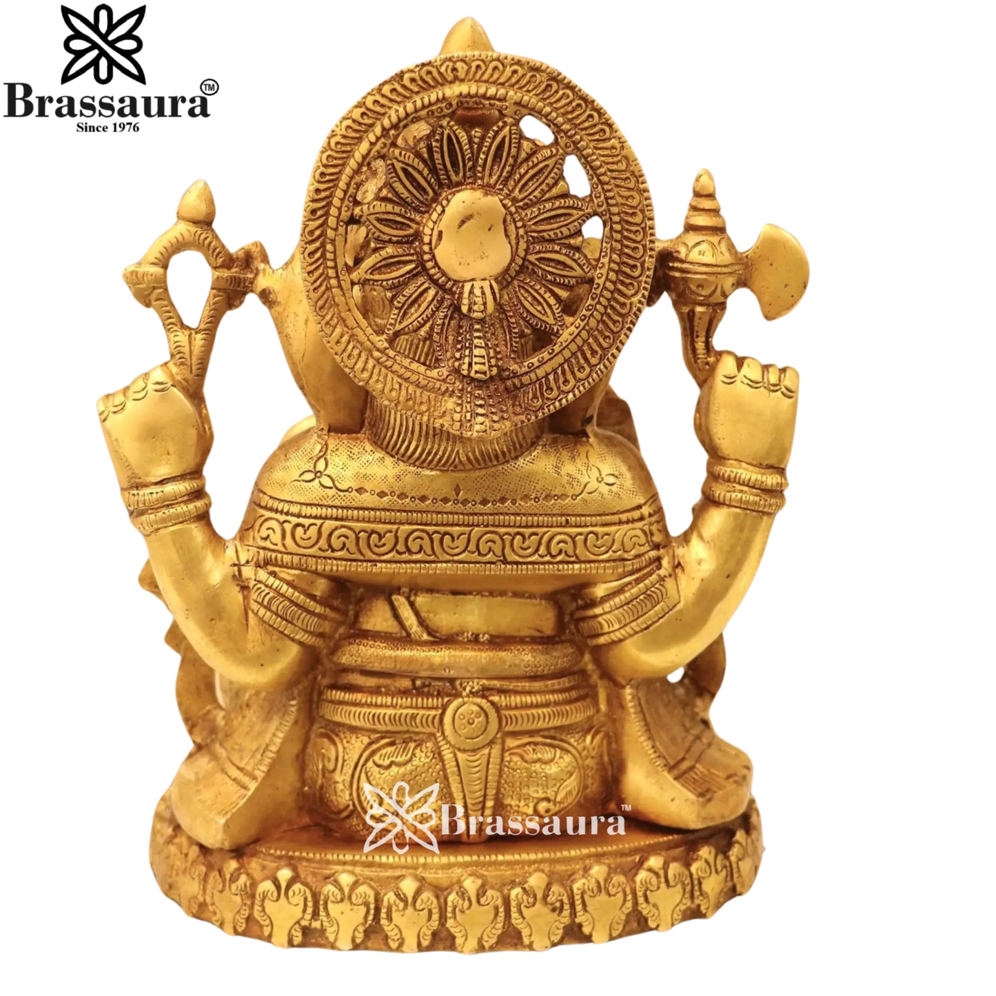Brass Ganesha Weight 5.6 Kg & Height 9.5 Inch