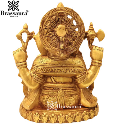 Brass Ganesha Weight 5.6 Kg & Height 9.5 Inch
