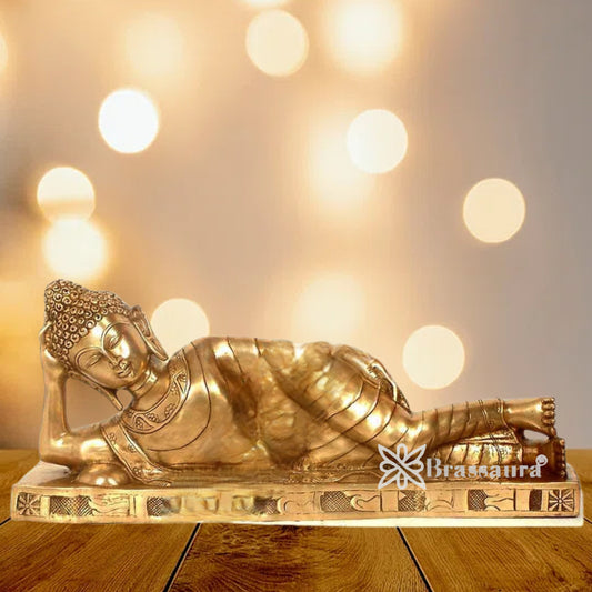 Brass Relaxing Buddha Weight 18 Kg & Height 12 inch