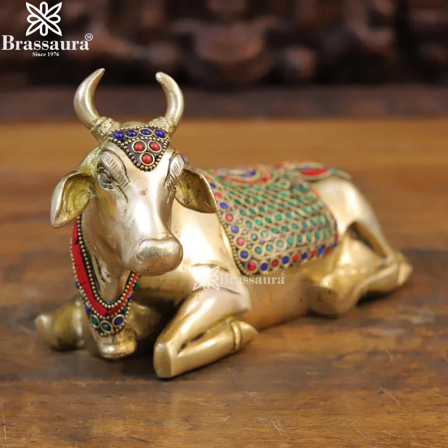 Brass Nandi For Home Décor And Gift Items Weight 2.68 kg Height 6 Inch