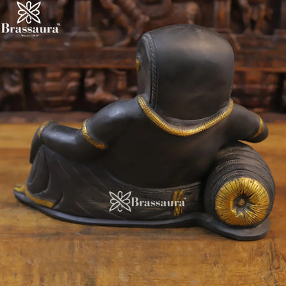 Brass Relaxing Ganesha Weight 13.3 Kg & Height 11 Inch