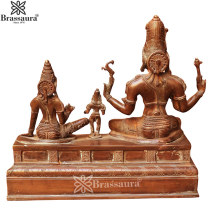 Brass Shiva With Parvati Statue Weight 10 Kg And Height 13 Inch
