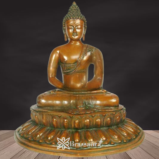 Brass Buddha Weight 18 Kg & Height 22.8 inch