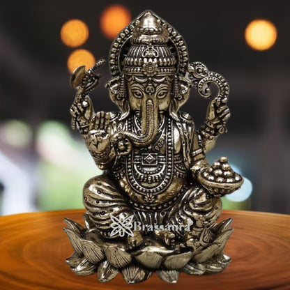 Brass Super fine Ganesha Statue Weight .468 Kg And Height 5 Inch