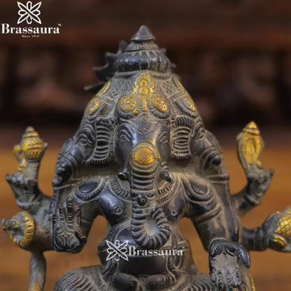 Brass Ganesha Weight 2.44 Kg & Height 7 Inch