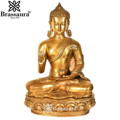 Brass Blessing Buddha Weight 13.5 kg & Height 18 Inch